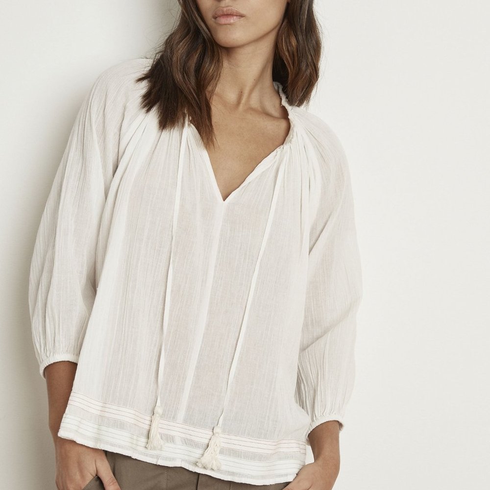 Lena Hand Stitched Gauze Top